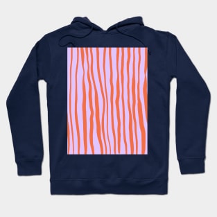 Vertical retro wavy lines - orange and violet Hoodie